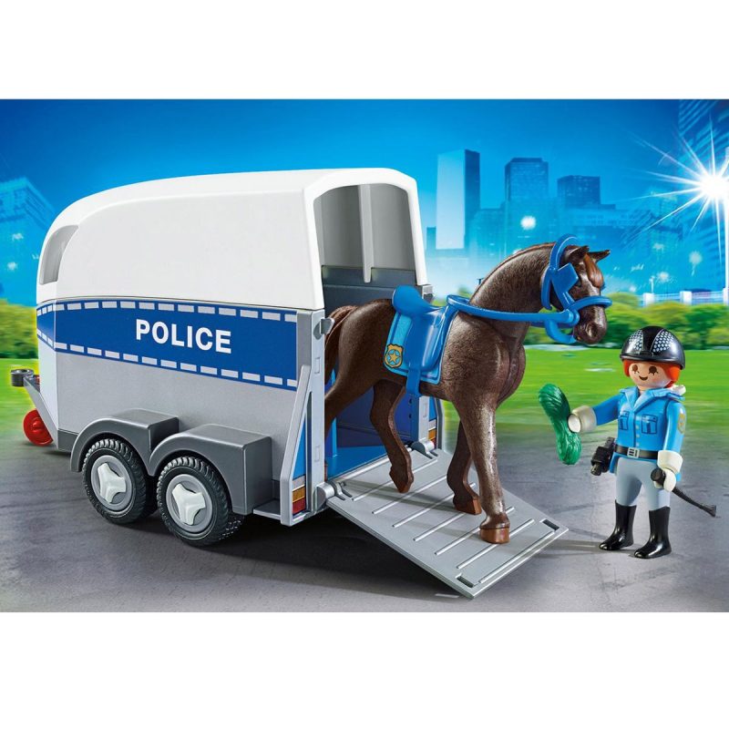 achat-vente-en-ligne-playmobil-policier-a-cheval-et-remorque-jeux-de-construction-enfant-garçons-etoilejouet-maroc